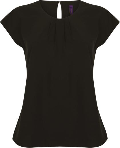 Top col plissé femme